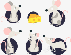 吃奶酪的老鼠老鼠奶酪动物卡通插画高清图片