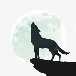 动物狼月亮狼嚎高清图片