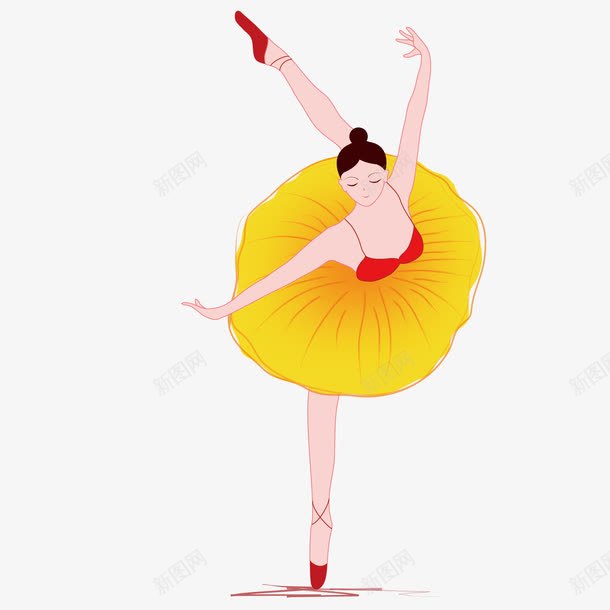 芭蕾舞演员png免抠素材_新图网 https://ixintu.com 女孩 演员 红色 美丽 舞蹈 芭蕾舞 跳舞 金色