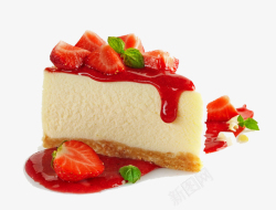 草莓甜点矢量草莓起司蛋糕高清图片