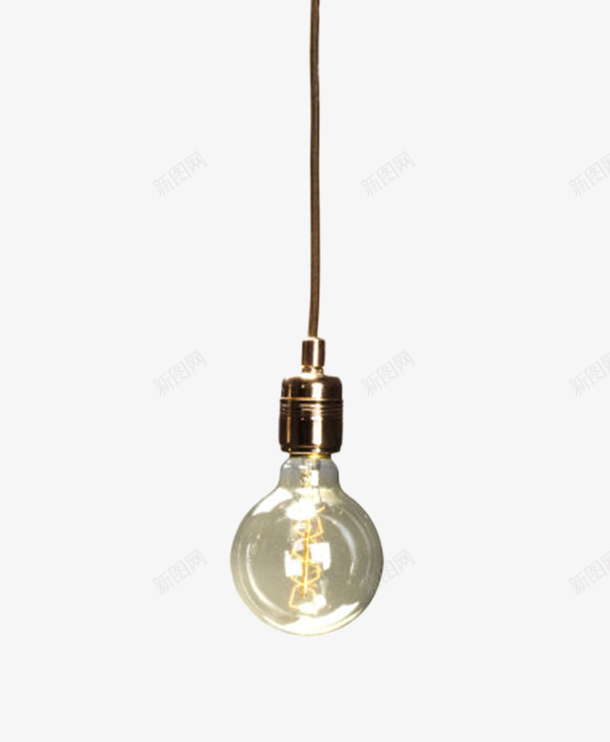 金色立体电器吊着的灯泡产品实物png免抠素材_新图网 https://ixintu.com 免扣 免费下载 发亮 发明家 名人 灯 灯光 灯泡 爱迪生灯泡 电灯 黑暗