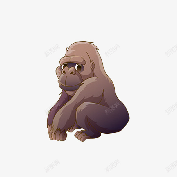 金刚猩猩png免抠素材_新图网 https://ixintu.com 一个猩猩 力大无穷 强壮粗鲁 棕色 沉思 猩猩 金刚猩猩