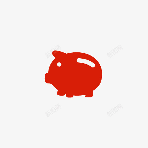 小猪储蓄罐图标png_新图网 https://ixintu.com 储蓄 免抠PNG 存钱箱 小猪 小猪储蓄罐图标设计 简约 红色