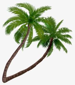 立体海岸度假开心椰子树背景高清图片
