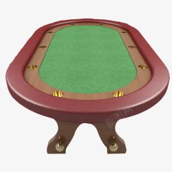 半椭圆形桌子红色桌框椭圆形桌面赌博桌高清图片
