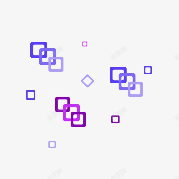 彩色几何悬浮装饰psd免抠素材_新图网 https://ixintu.com 几何悬浮 几何装饰 彩色 文艺 正方形 紫色