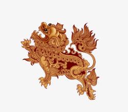金色中国风狮子装饰素材