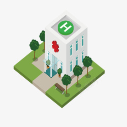 房屋外观医院公共用地矢量图高清图片