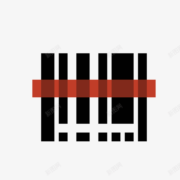 黑色条形码数据图标png_新图网 https://ixintu.com 信息 数据 条形码 现代 红条纹 统计图标 黑色码
