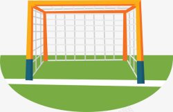 足球场足球网绿茵场上的足球门矢量图高清图片
