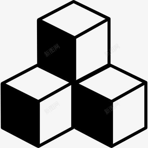 堆栈中的多维数据集与阴影图标png_新图网 https://ixintu.com 形状 正方形 盒子 立方体 立方体堆栈