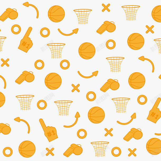 橙色篮球背景png免抠素材_新图网 https://ixintu.com 卡通篮球 投篮框 橙色 篮球 背景装饰