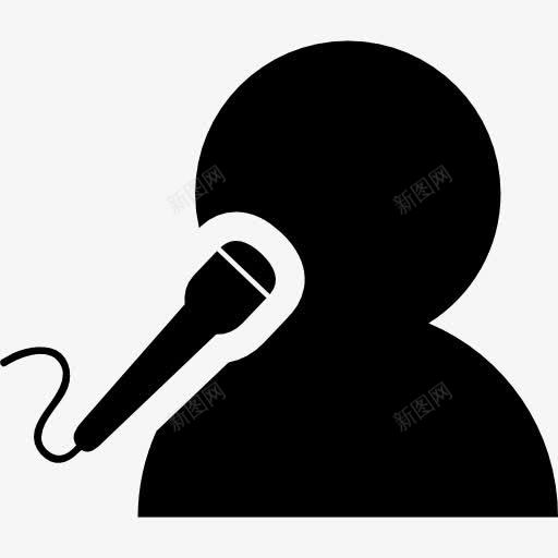 唱歌的男人用麦克风图标png_新图网 https://ixintu.com 人 唱卡拉 多媒体 媒体 歌手 歌曲 麦克风