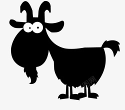 黑山羊纯黑色黑山羊手绘图高清图片