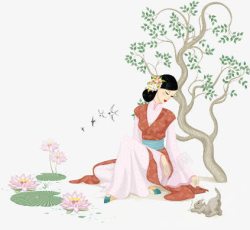 中国画韵味国画女性高清图片