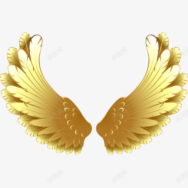 金色翅膀png免抠素材_新图网 https://ixintu.com 天使羽翼 天使翅膀素材 翅膀 金色翅膀素材