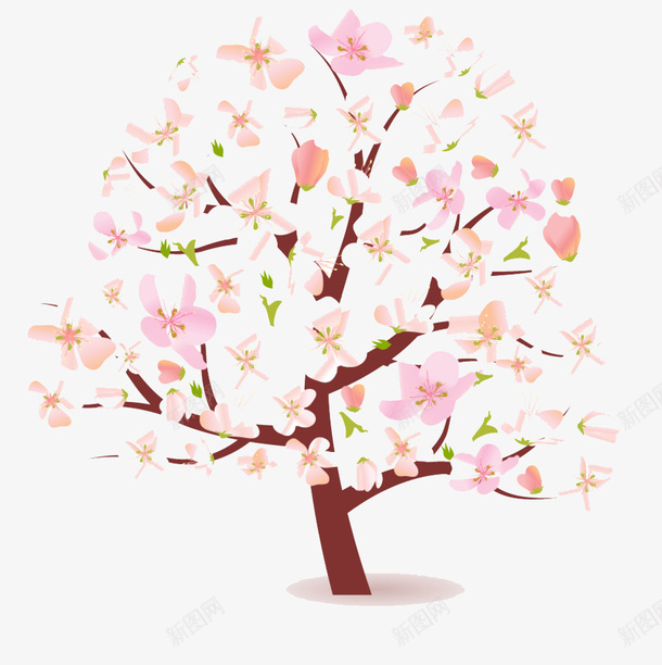 粉色樱花树图png免抠素材_新图网 https://ixintu.com 大树 樱花 樱花树 水彩 粉色 粉色花朵 花朵