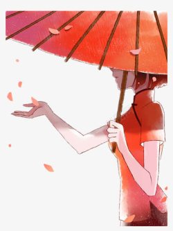 雨伞少女素材