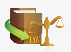 法律书籍和天平插画素材
