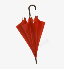 长把工具伞实物红色收起的雨伞高清图片