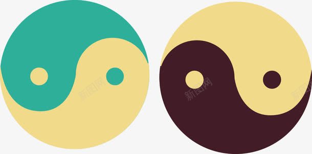 太极八卦组图png免抠素材_新图网 https://ixintu.com 八卦 太极 形状 色彩 阴阳