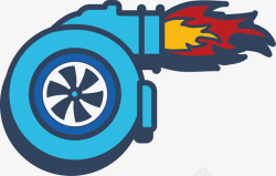 卡通引擎蓝色火焰引擎高清图片