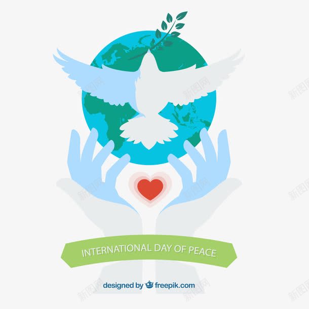 和平日背景的手释放一只鸽png免抠素材_新图网 https://ixintu.com 双手 和平 地球 爱心 鸽子