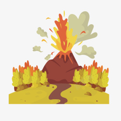 地质灾害火山喷发矢量图高清图片