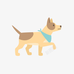 棕色的狗狗侧面可爱彩色卡通萌犬高清图片