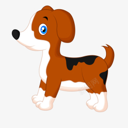 动物侧面卡通可爱的宠物小狗侧面矢量图高清图片