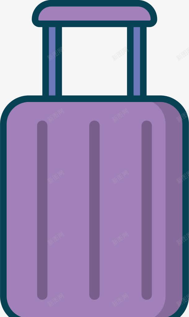 紫色拉杆箱图标png_新图网 https://ixintu.com 卡通 图标 手绘拉杆箱 拉杆箱 旅行出差 箱包 紫色 行李箱