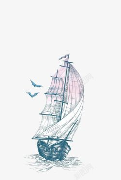 素描船只素描船帆高清图片
