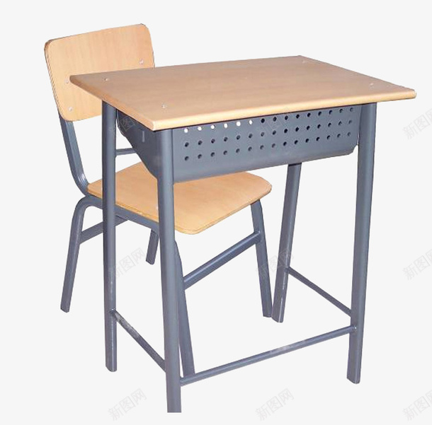 学校课桌椅png免抠素材_新图网 https://ixintu.com 不锈钢 学校 木质 课桌椅