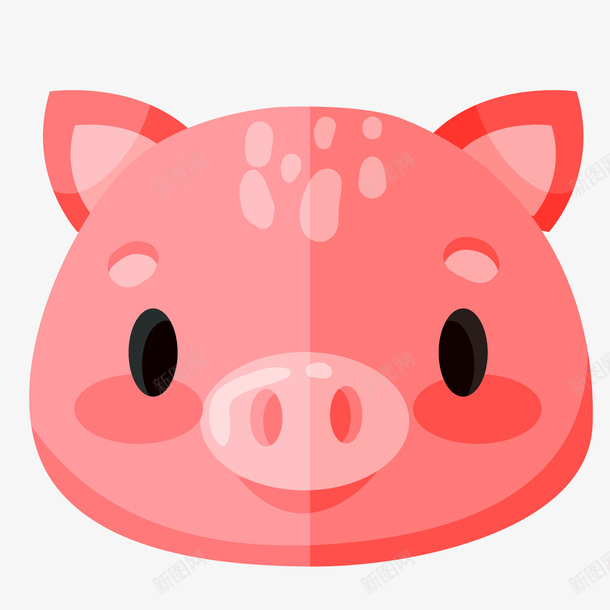 卡通粉红色的小猪头像矢量图ai免抠素材_新图网 https://ixintu.com 农场 动物头像 动物设计 卡通 小猪 粉红色 矢量图