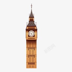 英国时间英国大本钟旅游元素矢量图高清图片