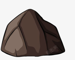 石堆PNG手绘褐色石头高清图片