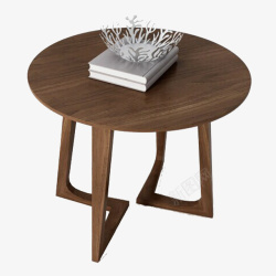 实木圆桌三脚小案桌高清图片