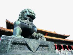 摄影北京故宫石狮素材