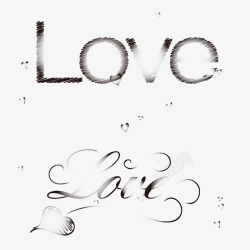 银色字体LOVE字体高清图片