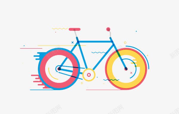 自行车卡通运动的自行车png免抠素材_新图网 https://ixintu.com 卡通 自行车 运动