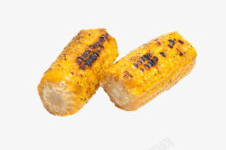 实物烤焦的一半熟玉米素材