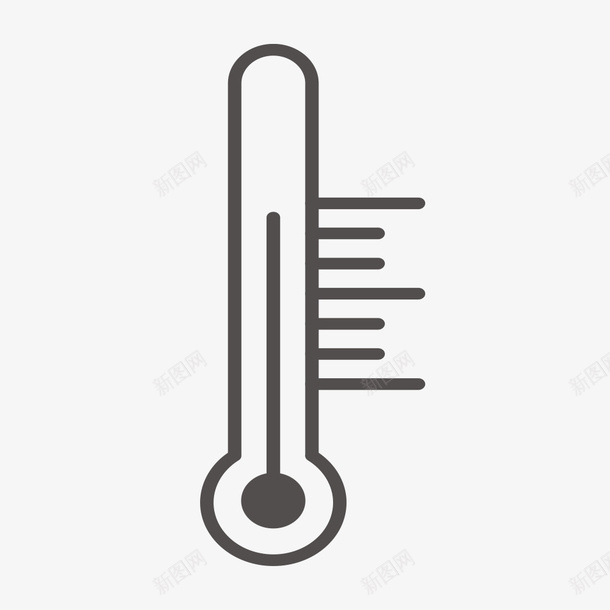 手绘温度计图标png_新图网 https://ixintu.com 手绘画 温度计 矢量装饰 装饰 黑色
