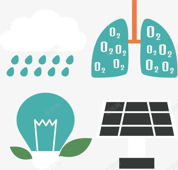 雾霾天防护矢量图eps免抠素材_新图网 https://ixintu.com 下雨 呼吸 氧气 环保 矢量素材 绿色能源 腹部 雾霾伤身 矢量图