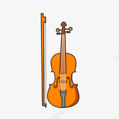 灰色手绘小提琴元素矢量图图标图标