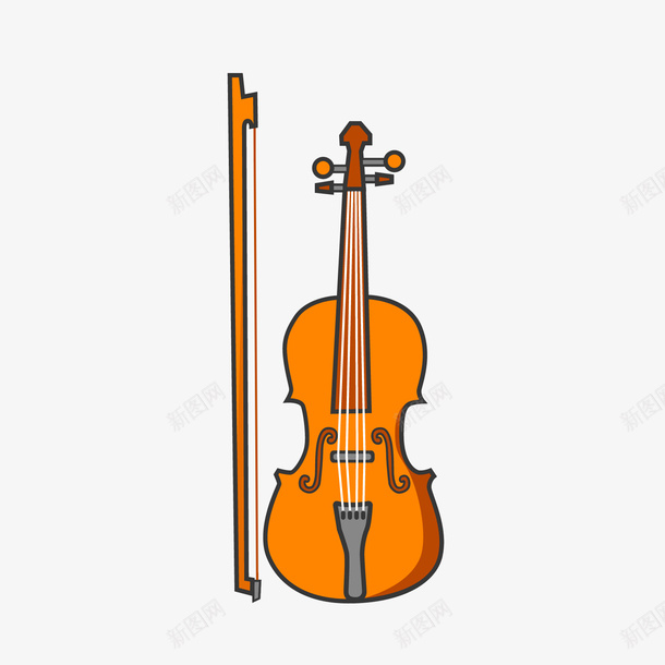 灰色手绘小提琴元素矢量图图标eps_新图网 https://ixintu.com 卡通图标 扁平化 手绘 播放 灰色 线稿 音乐 矢量图