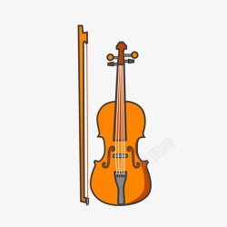 手绘小提琴灰色手绘小提琴元素矢量图图标高清图片