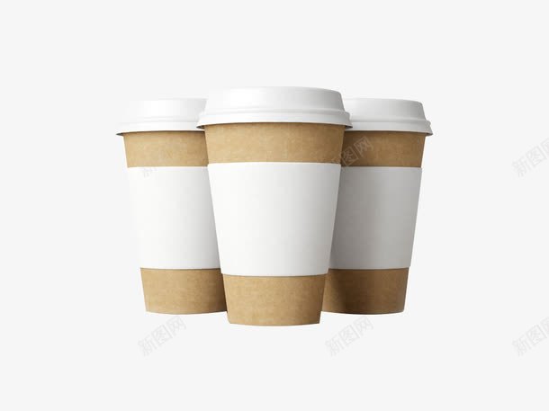 纸质咖啡杯png免抠素材_新图网 https://ixintu.com 三只咖啡杯 外带纸杯 带盖子的纸杯 杯子素材 纸杯