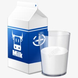 玻璃杯图标牛奶盒玻璃杯图标高清图片