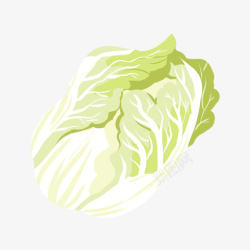 绿色创意纹理大白菜食物元素素材