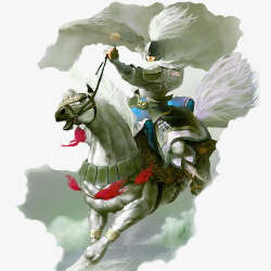 水墨形象水墨画骑马的古代侠客高清图片